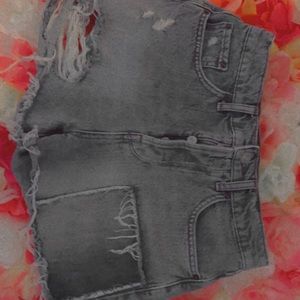 Denim ripped shorts